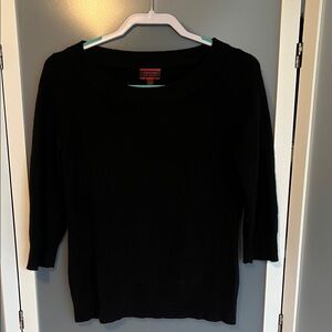 Tesori 100% cashmere sweater black 3/4 sleeve S